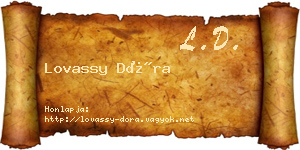 Lovassy Dóra névjegykártya